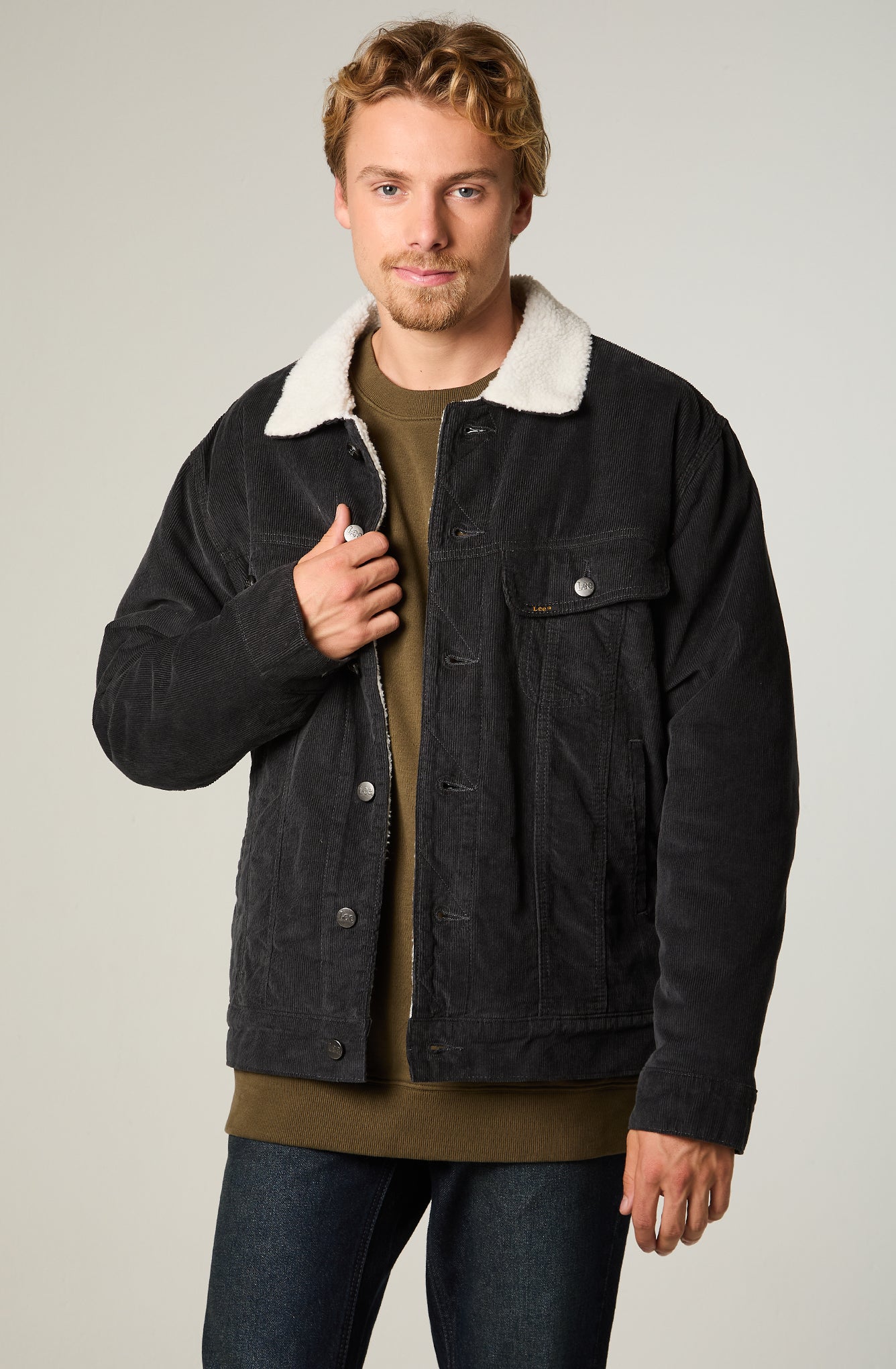 Chaqueta Hombre Cotele Regular Gris