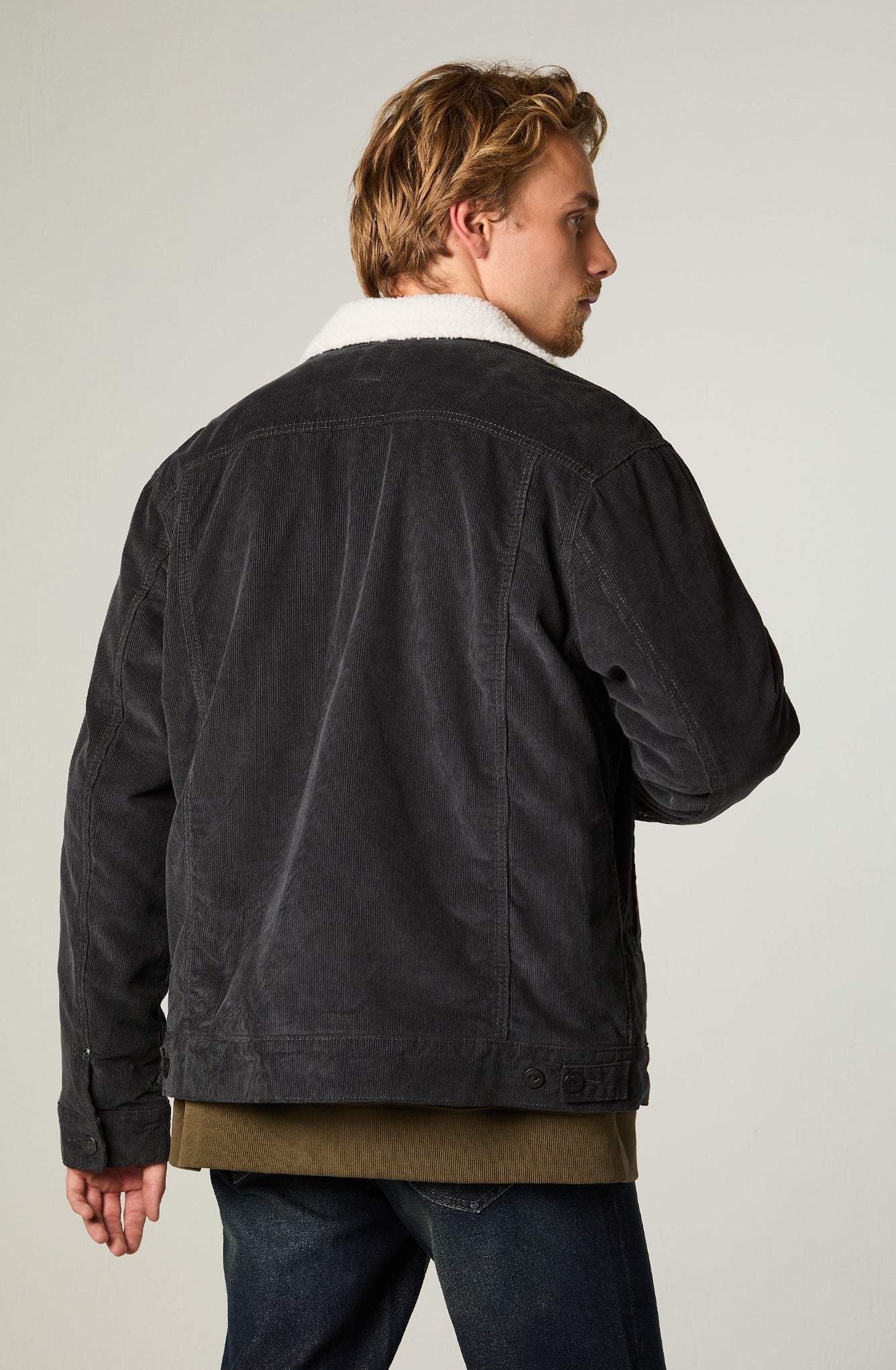 Chaqueta Hombre Cotele Regular Gris