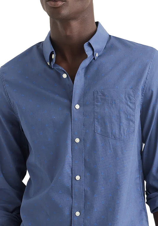 Camisa Hombre Signature Stain Defender® Classic Fit Ceramic Blue