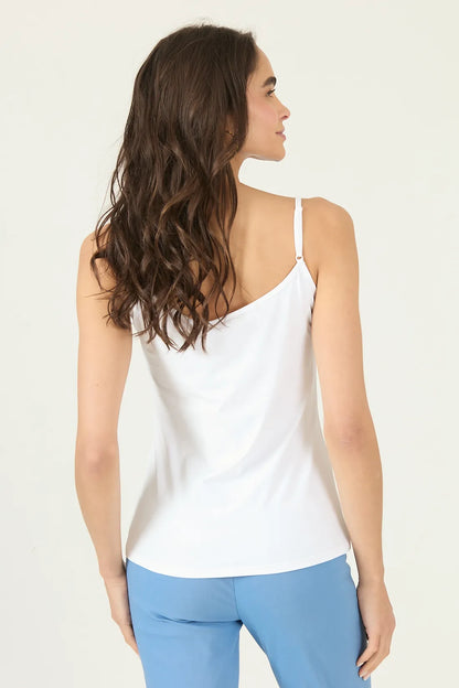 Polera Mujer Con Tirantes Blanco