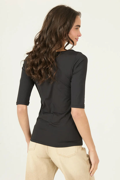 Polera Mujer Manga 3/4 Negro