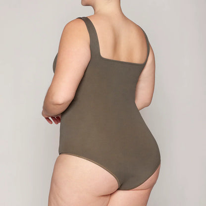 Body Regata Escote Cuadrado Verde Musgo