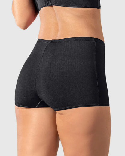 Bóxer Mujer Tiro Alto En Tela Lisa Negro