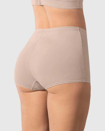 Boxer Mujer Tiro Alto En Tela Lisa Café Claro