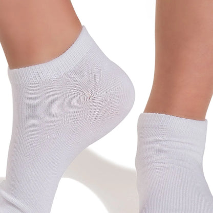 Calcetin Tobillo Unisex Escolar Bambú Pack 3 Blanco