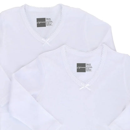 Camiseta Niña Manga Larga Pack 2 4523Blanco