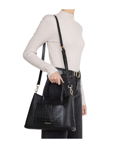 Cartera Mujer Dos Asas Mediana Negro