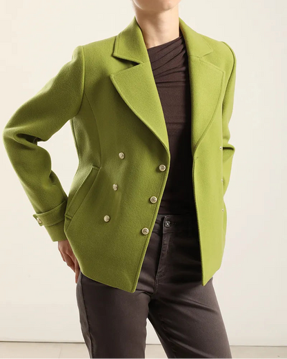 Chaqueta Mujer Cruzada Semi Recta Pistacho
