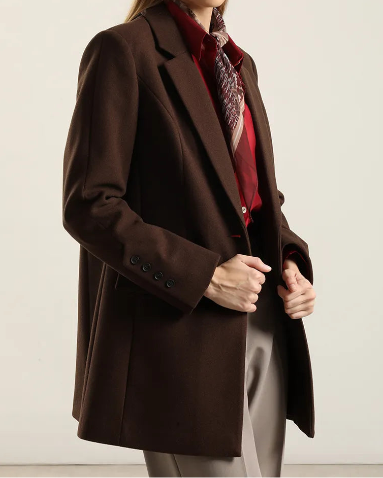 Chaqueton Mujer Basico Muflon Chocolate