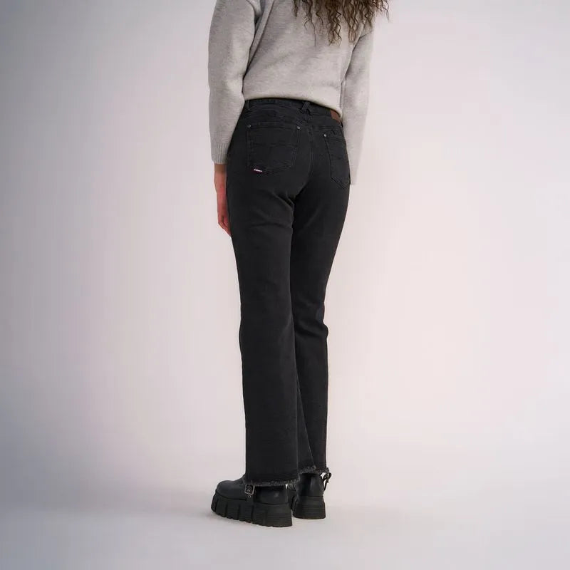 Jeans Mujer Bootcut Detalle Basta Gris Oscuro