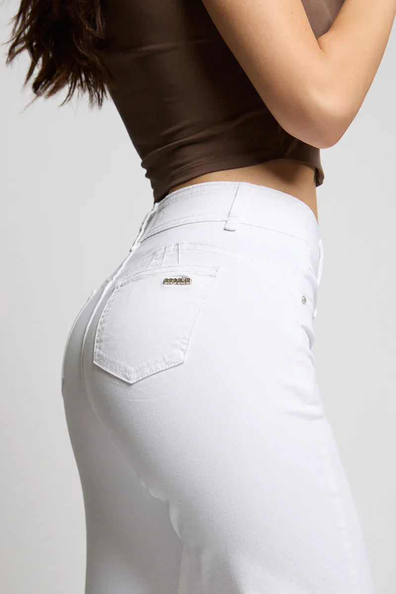 Jeans Mujer Tiro Alto Recto 5289 Blanco