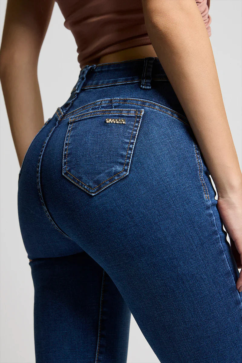 Jeans Mujer Tiro Alto Regular 5299 Azul