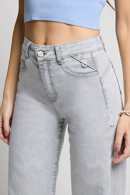 Jeans Mujer Wide Leg 5237 Gris