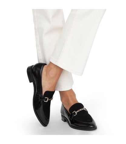 Mocasín Mujer Cruz Negro
