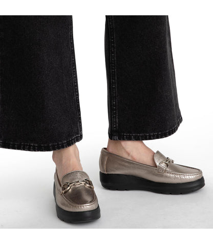 Mocasin Mujer Locanda Plateado
