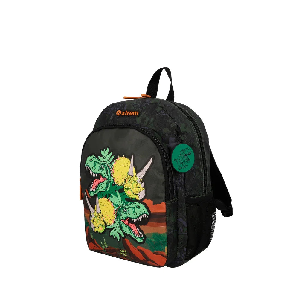 Mochila Escolar Niño Kinder Dino Olive
