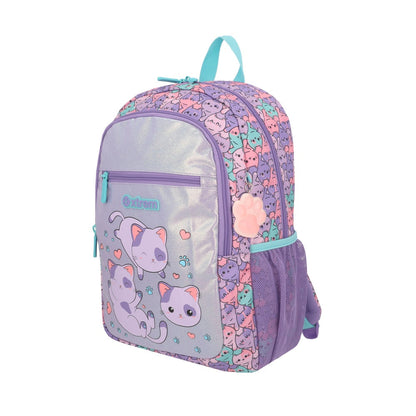 Mochila Escolar Niña Logan Gatos Lila