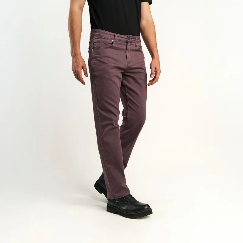 Pantalon Hombre Straight Tiro Alto Burdeo