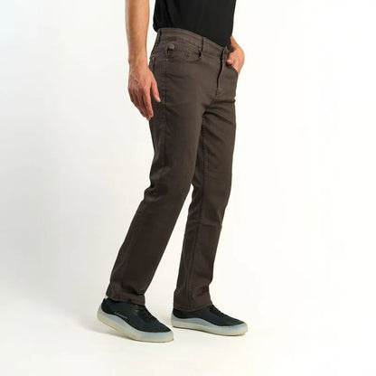 Pantalon Hombre Straight Tiro Alto Cafe