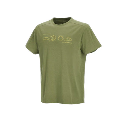 Polera Hombre Deportiva Manga Corta Tent Oliva