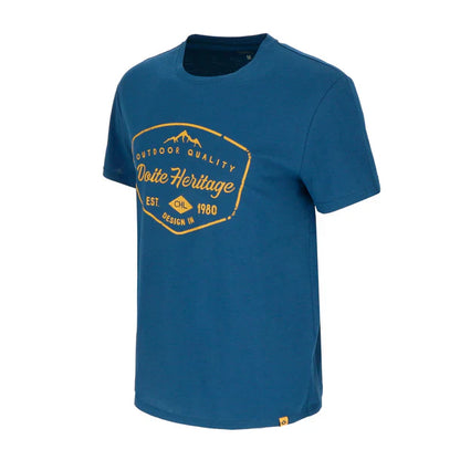 Polera Hombre de Algodon Manga Corta Insignia Azul