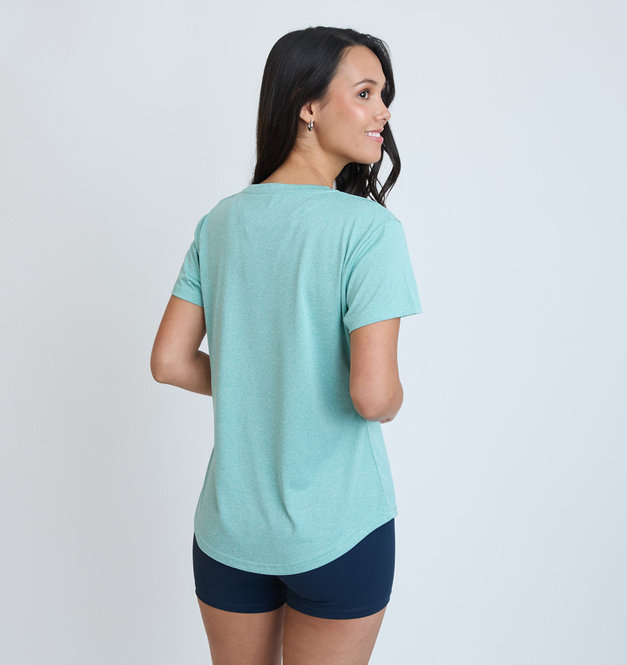 Polera Mujer Deportiva Estrella Verde Claro