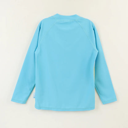 Polera UV Manga Larga Niño Playa Bingo & Bluey Celeste