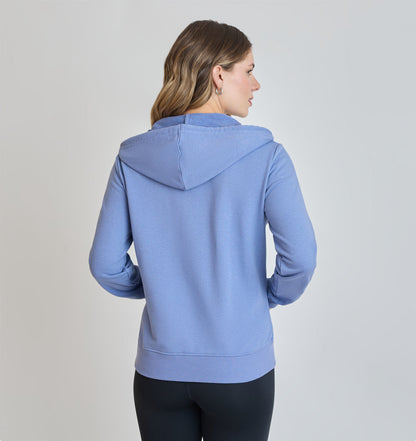 Poleron Mujer Deportivo Celeste Azul Piedra