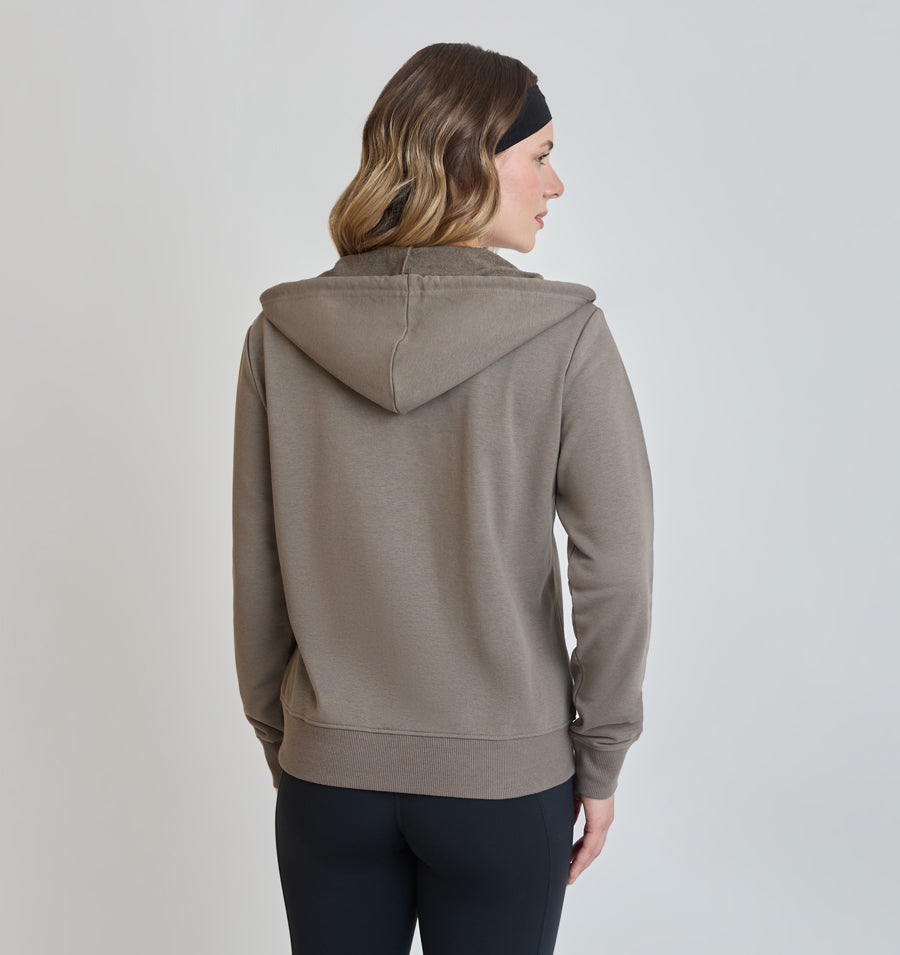 Poleron Mujer Deportivo Celeste Cafe