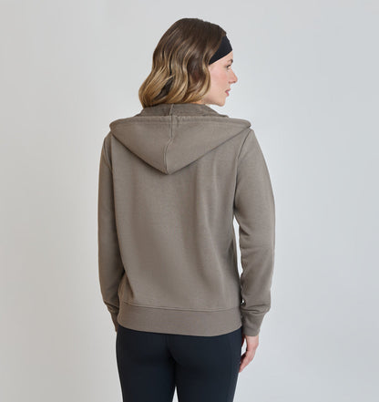 Poleron Mujer Deportivo Celeste Cafe