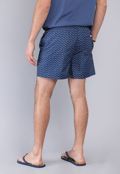Short De Baño Hombre Print Azul