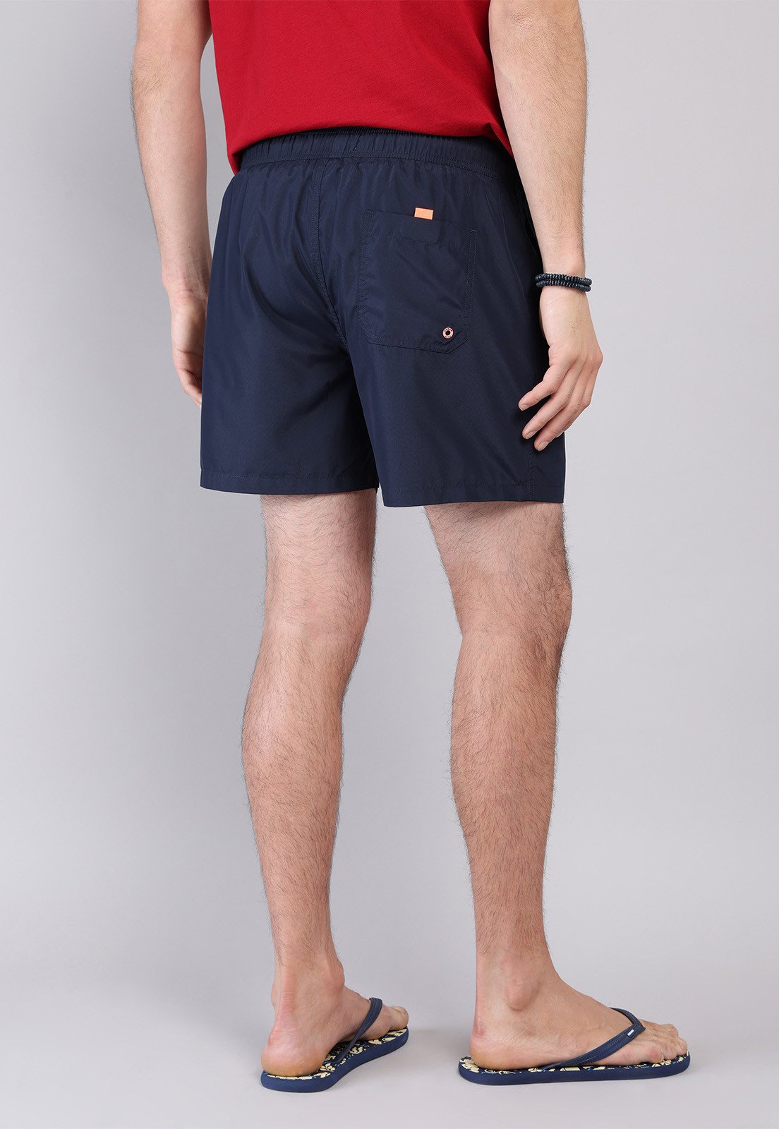 Short De Baño Liso Azul