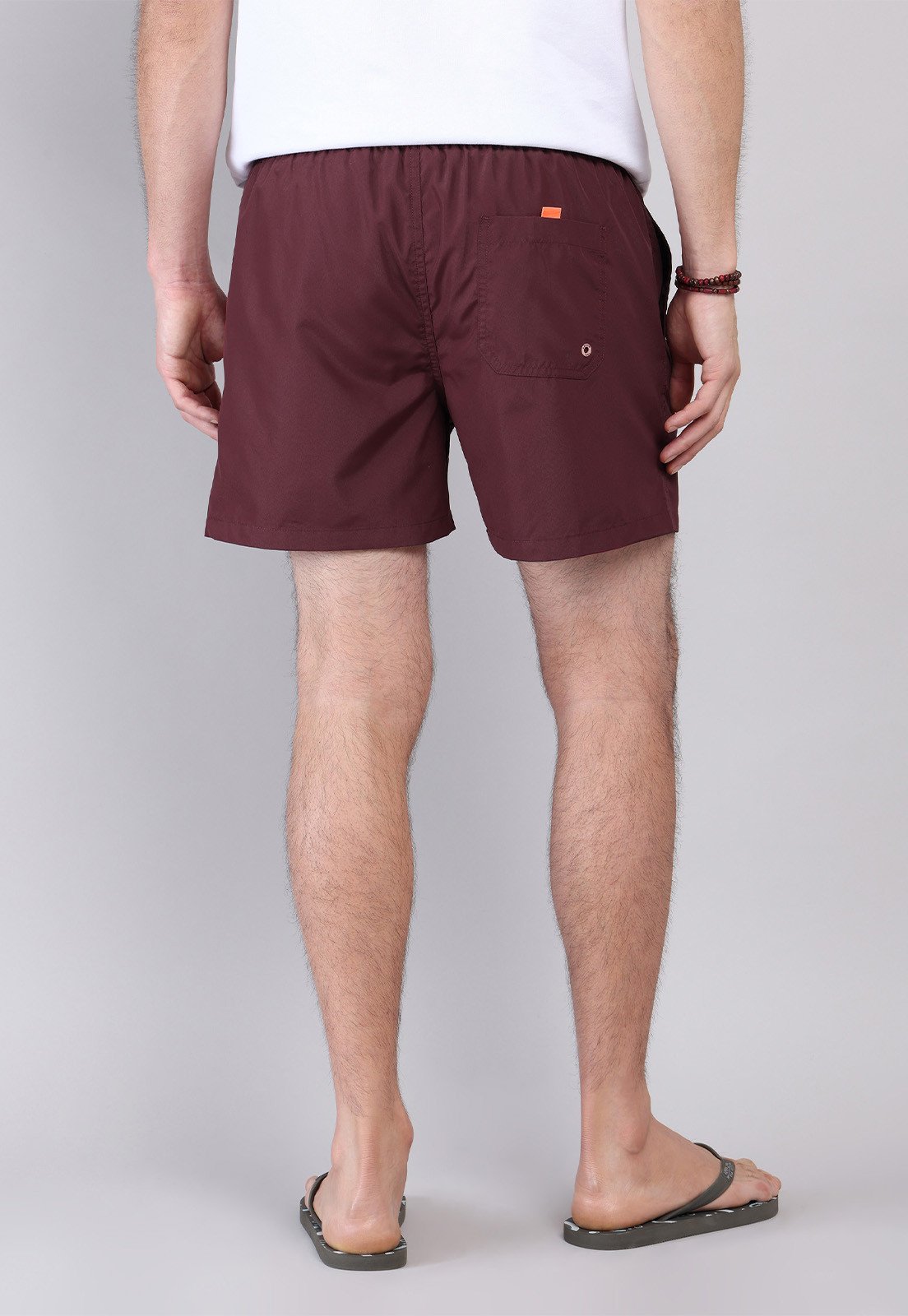 Short De Baño Liso Rojo