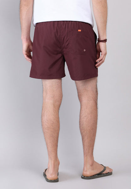 Short De Baño Liso Rojo