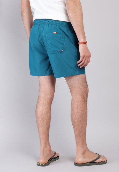 Short De Baño Liso Turquesa