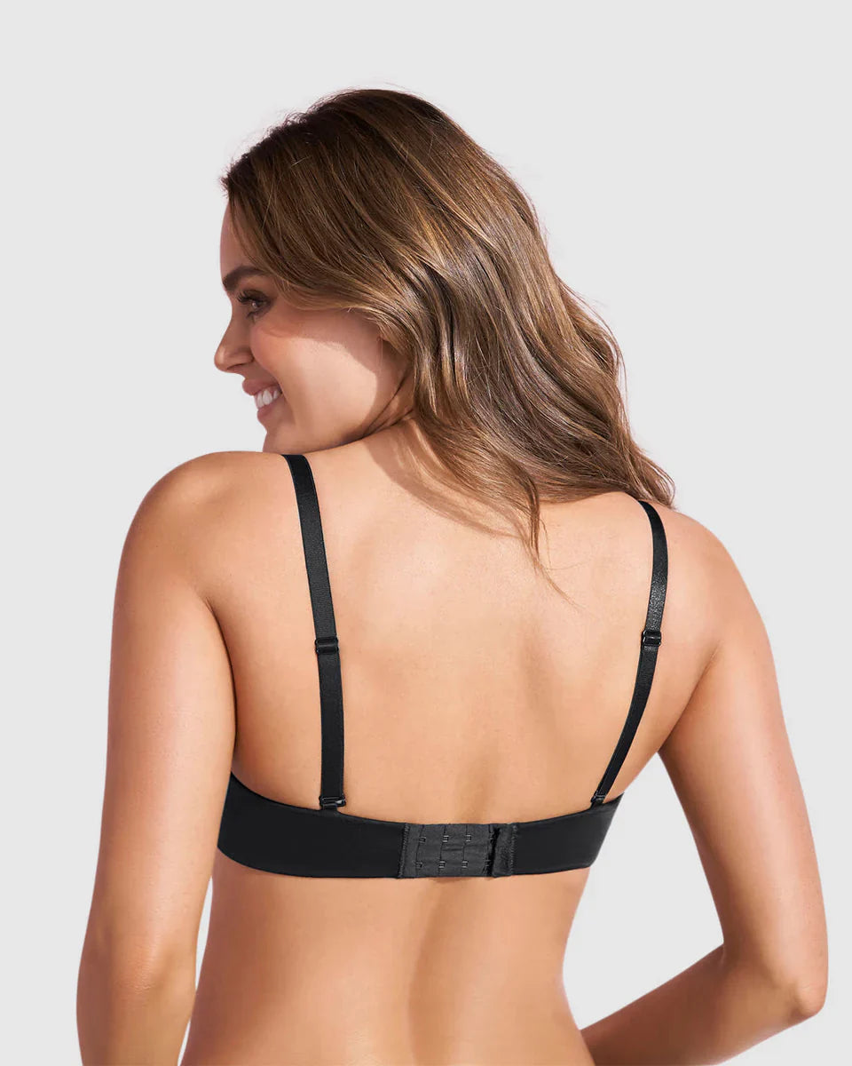 Sostén Mujer Strapless Antigravedad de Realce Alto Sin Arco Negro