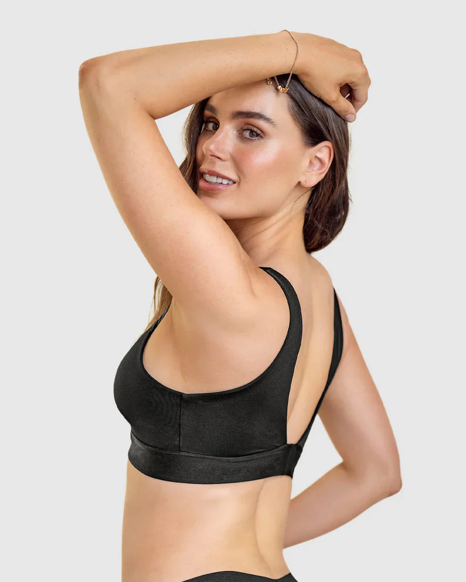 Top Mujer Ligero Escote En V Negro