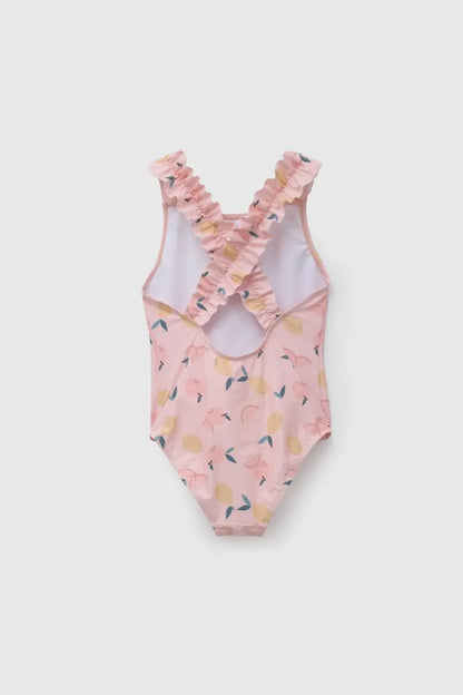Traje De Baño UV  Niña Frutas Naranja