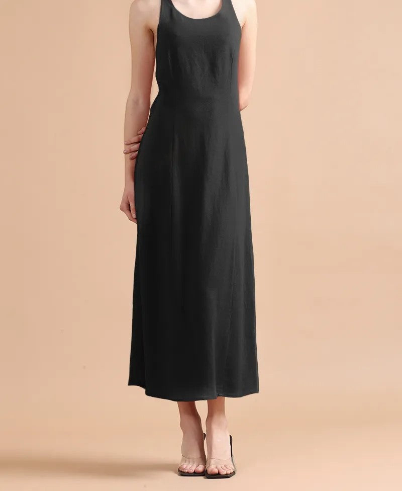 vestido-mujer-midi-con-lino-negro