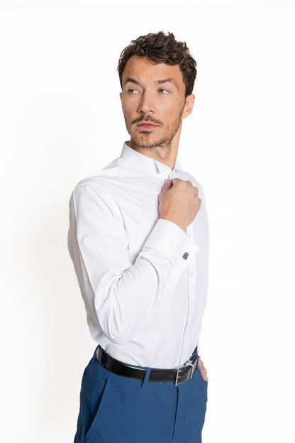 Camisa Hombre Cuello Paloma Blanca