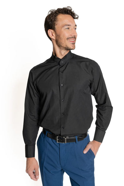 Camisa Hombre Cuello Paloma Negra