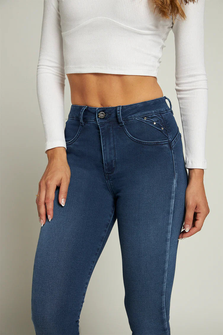 Jeans Mujer High Waist Pitillo 4710 Azul