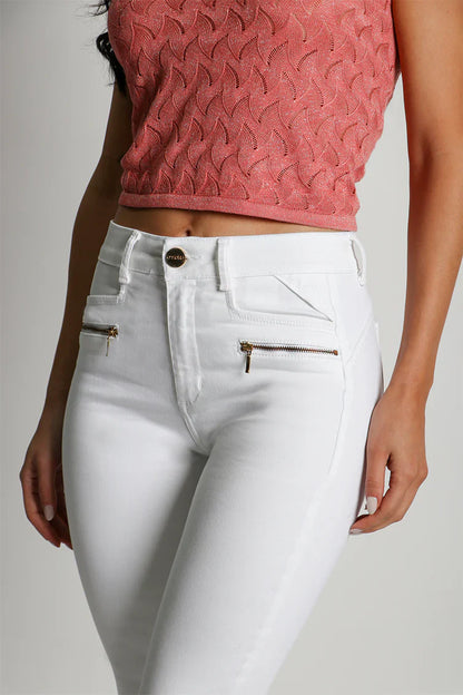 Jeans Mujer High Waist Pitillo 4832 Blanco