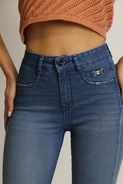 Jeans Mujer Tiro Alto Pitillo 4841 Azul