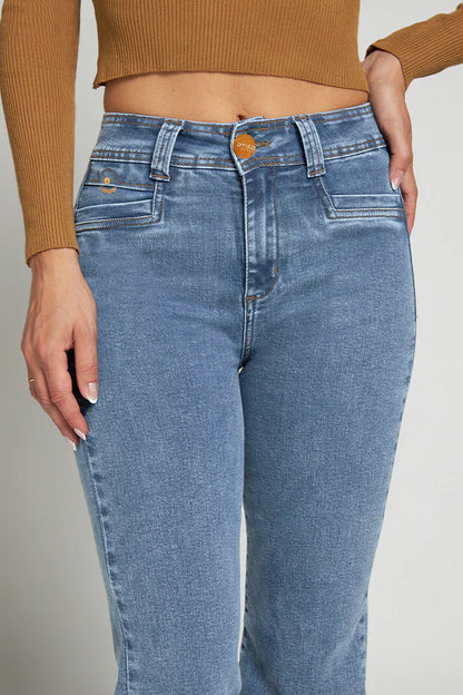 Jeans Mujer Tiro Alto Recto 5059 Azul