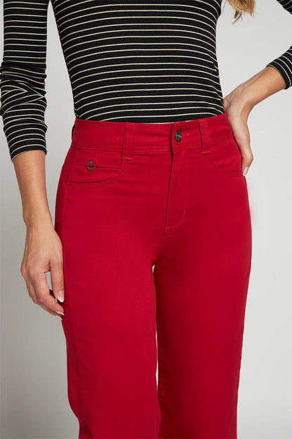 Jeans Mujer Tiro Alto Recto 5060 Rojo