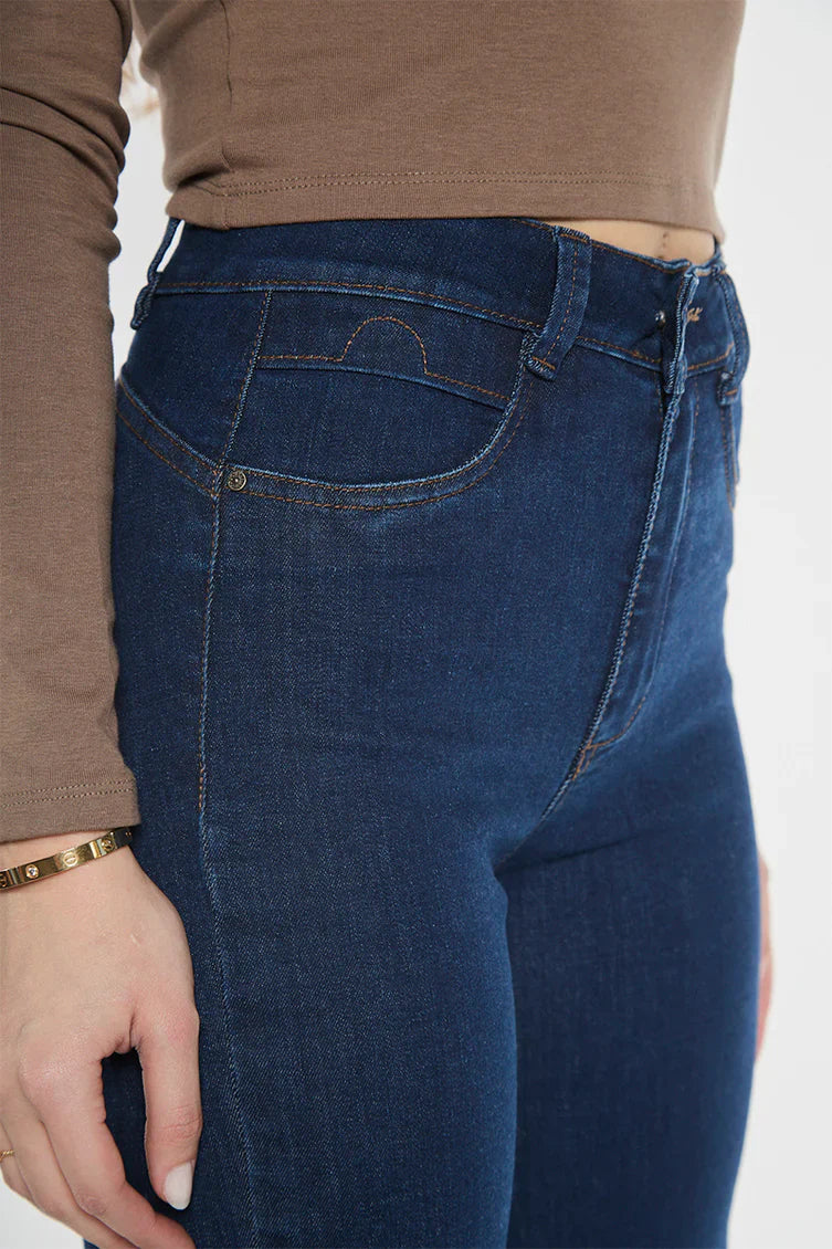Jeans Mujer Tiro Alto Recto 5067 Azul