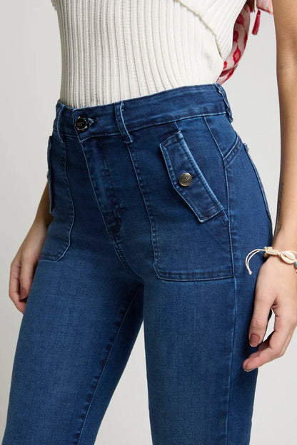 Jeans Mujer Tiro Alto Recto 5292 Azul