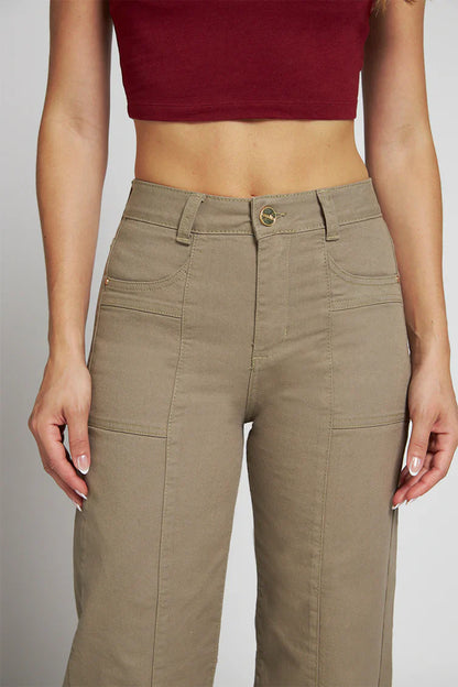 Jeans Mujer Wide Leg 5087 Kaki