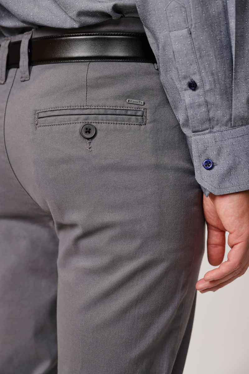 Pantalon Hombre Algodón Spandex Gris